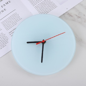 sublimation round glass with clock