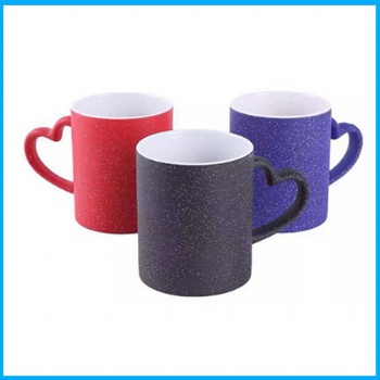11oz heart handle  magic mug with Acrylic