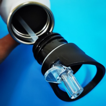  Water bottle with straw top	
