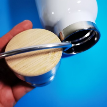  Flask with bamboo cover	