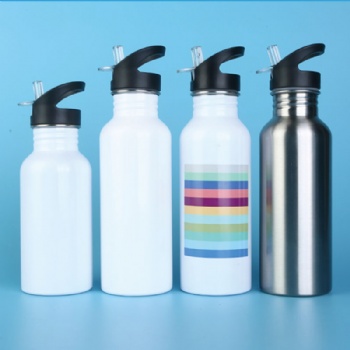 Water bottle with straw top