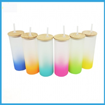 500ml sublimation glass mug with lid