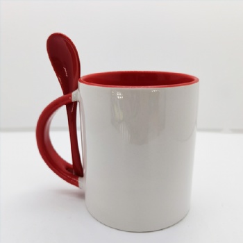 11oz color  mug with spoon